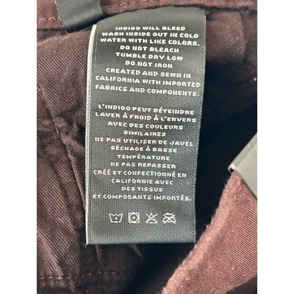 J Brand Kane Straight Fit Jean French Terry Burgundy Size 34 NWTs - Picture 10 of 13